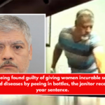 After being found guilty of giving women incurable sexually transmitted diseases by peeing in bottles, the janitor received a six-year sentence.