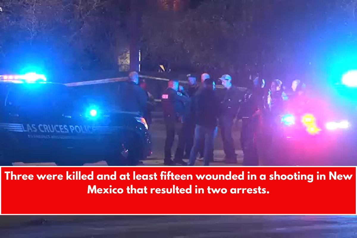 Three were killed and at least fifteen wounded in a shooting in New Mexico that resulted in two arrests.