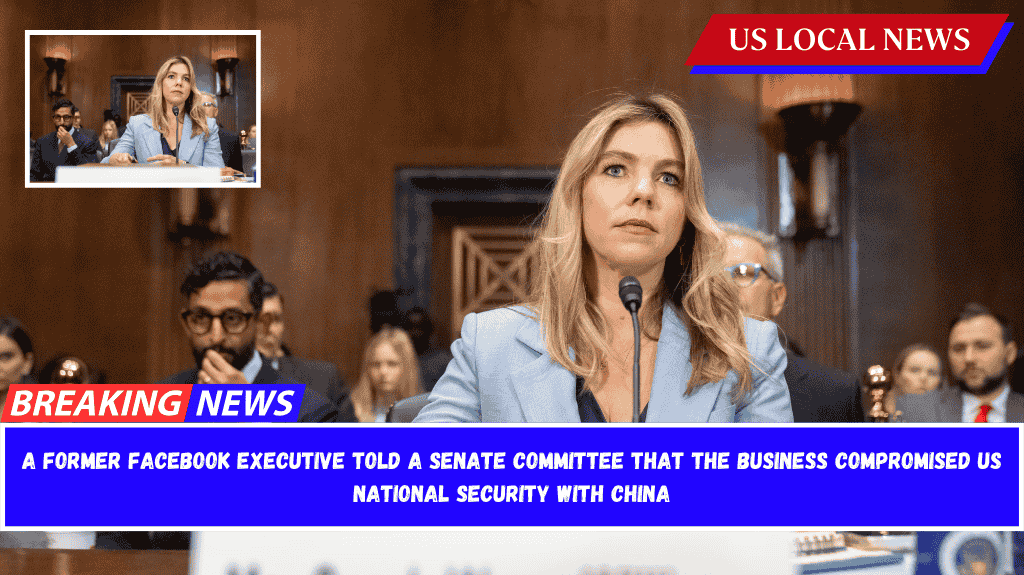 A former Facebook executive told a Senate committee that the business compromised US national security with China