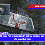 A woman in St. Louis Park is suing the city and her neighbor over the location of a basketball hoop
