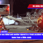 An Ohio man was killed and another injured in a freak accident while driving home from a Bible study