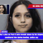 Help us' Boy's plea on Post-it note reveals abuse by his stepmother, who smothered him during beating, police say