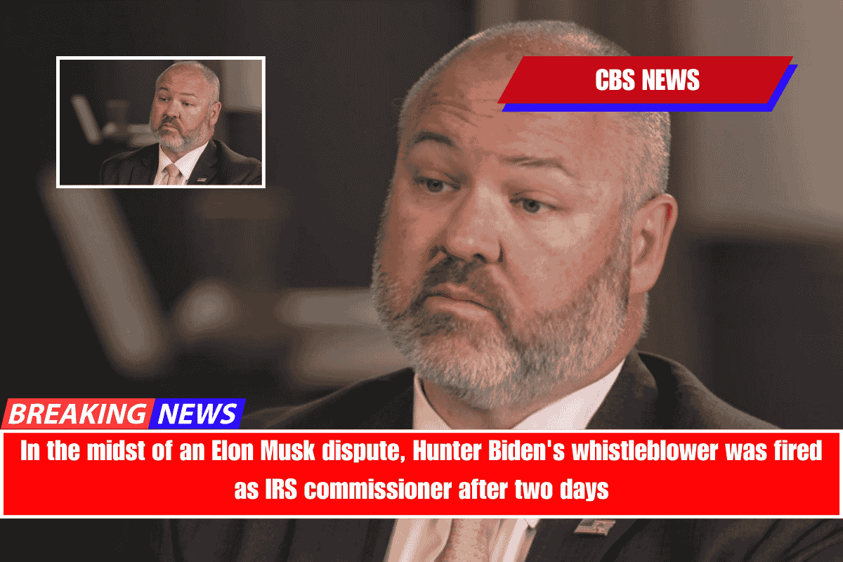 In the midst of an Elon Musk dispute, Hunter Biden's whistleblower was fired as IRS commissioner after two days