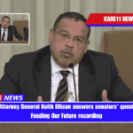 Minnesota Attorney General Keith Ellison answers senators' questions on the Feeding Our Future recording