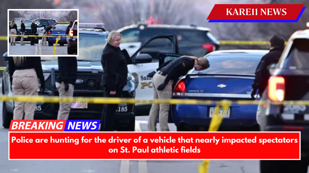 Police are hunting for the driver of a vehicle that nearly impacted spectators on St. Paul athletic fields