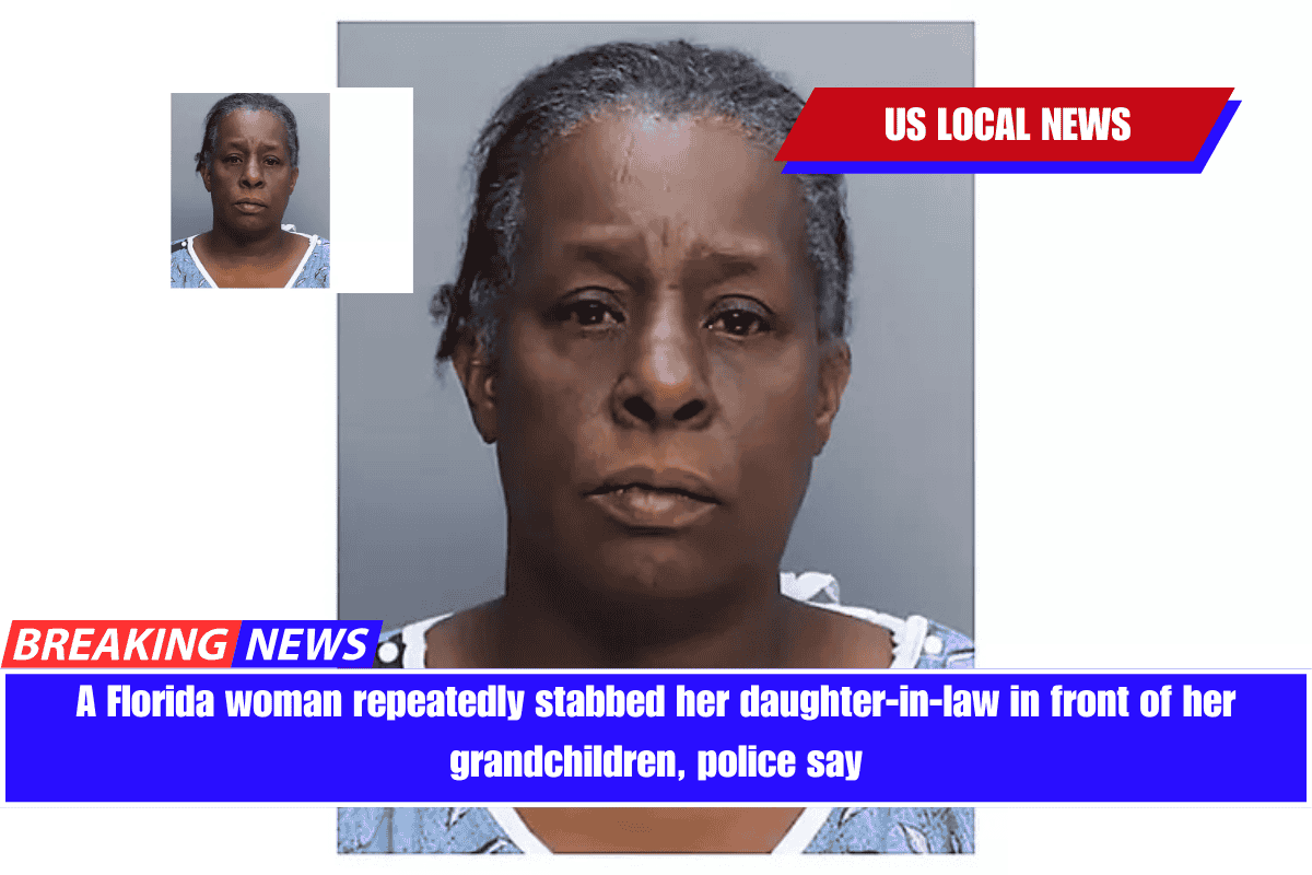 A Florida woman repeatedly stabbed her daughter-in-law in front of her grandchildren, police say