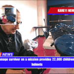 A brain damage survivor on a mission provides 22,000 children with bike helmets