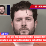 A former paramedic who was first exonerated after accusing her father-in-law of killing her wife is now charged in relation to both of their deaths Police