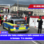 A woman is arrested after being stabbed in a knife rampage at a train station in Germany It is shocking.