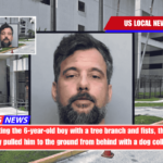 After assaulting the 6-year-old boy with a tree branch and fists, the stepfather repeatedly pulled him to the ground from behind with a dog collar Sheriff