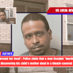Bag taped around her head Police claim that a man Googled murder defenses after discovering his child's mother dead in a bleach-covered chair