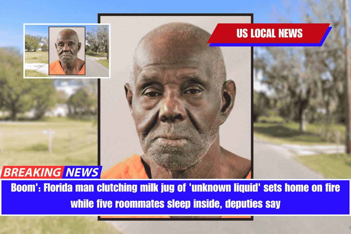 Boom' Florida man clutching milk jug of 'unknown liquid' sets home on fire while five roommates sleep inside, deputies say