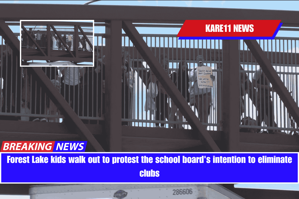 Forest Lake kids walk out to protest the school board's intention to eliminate clubs
