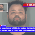 In response to accusations of infidelity, the husband shot his wife really bad in the chest and then made up a story about a two-handed suicide Police