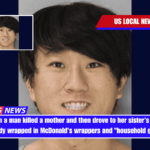 Police claim a man killed a mother and then drove to her sister's house with her body wrapped in McDonald's wrappers and household goods.