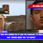 Police say a teen who stabbed his 81-year-old roommate 113 times because he was already dying has no regrets.