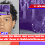 Police say a teenage driver killed an elderly married couple in a high-speed collision while showing his friends how fast his new car was.