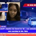 Shortly after sheriff's deputies had cleared her flat, a man ambushed her as they were searching for him Police