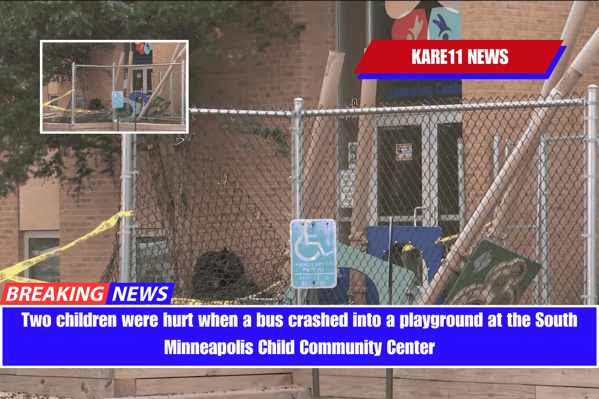 Two children were hurt when a bus crashed into a playground at the South Minneapolis Child Community Center